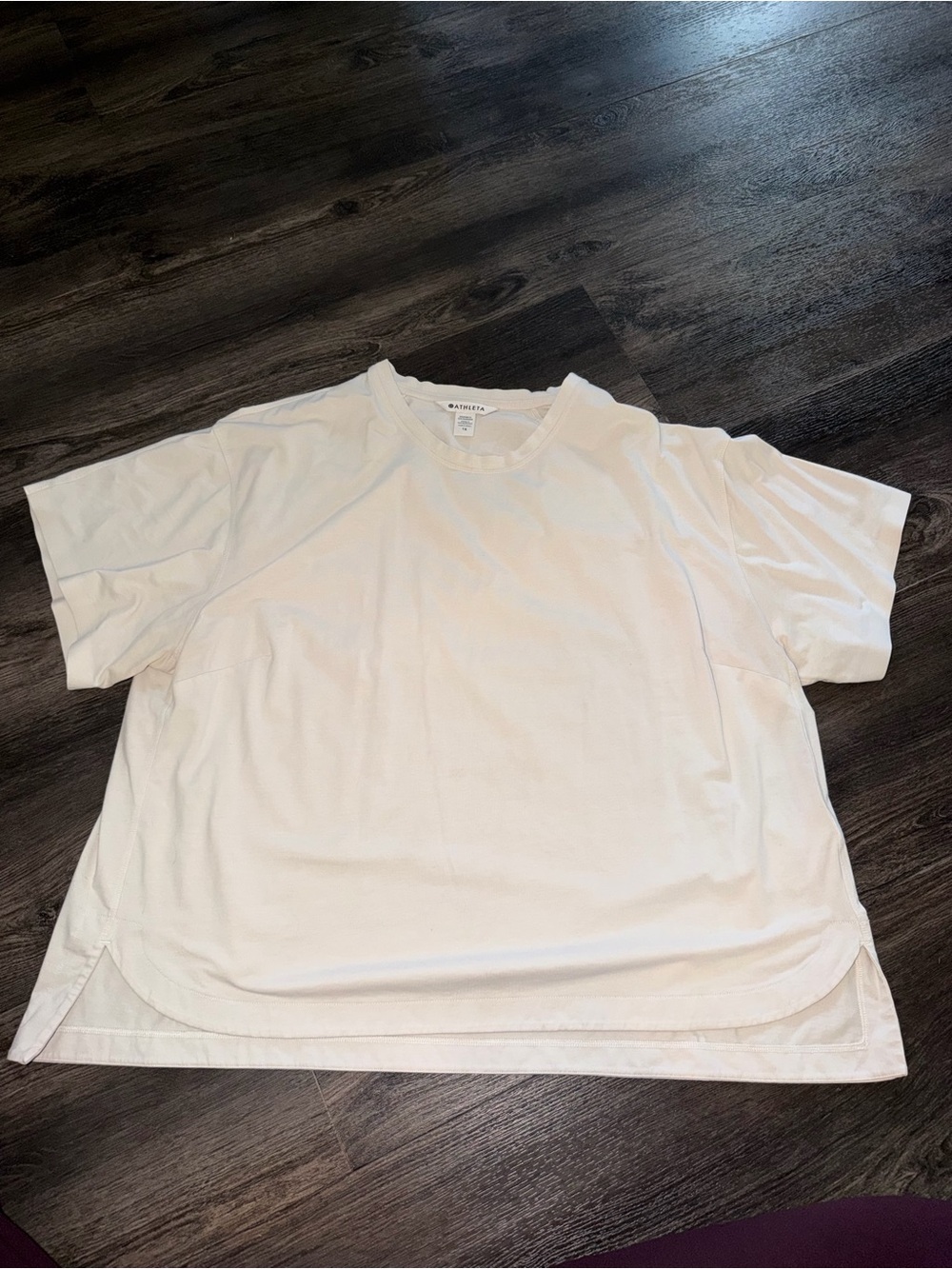 Athleta White Relaxed Short-Sleeve Crew Tee